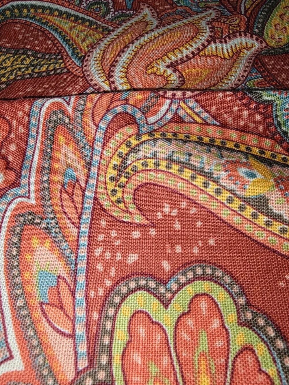 Pottery Barn 20X20 Napkins #4 Set Cotton Linen Red Paisley